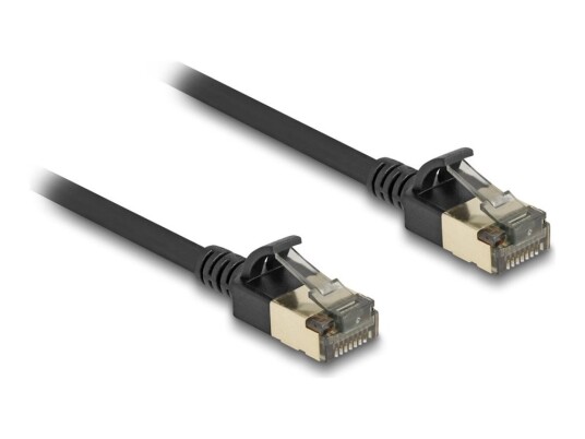 Delock Nettverkskabel Rj-45 Hann Til Rj-45 Hann 2 M 4.5 Mm Ftp Cat 8.1 Halogenfri Uten Hindringer Slank Svart