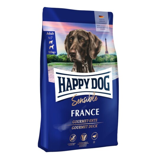 Happy Dog Supreme Sensible France Glutenfri Tørrfôr med And og Potet 4 kg
