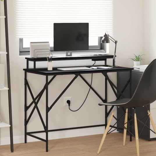 Skrivebord Svart eik 100 x 50 x 86.5 cm Konstruert tre Skrivebord Svart eik 100 x 50 x 86.5 cm Konstruert tre