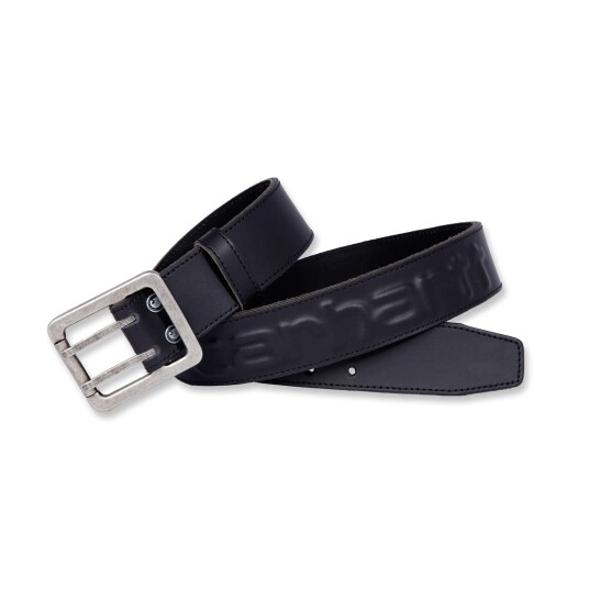 Carhartt Logo Leather Belt Mens Black W44 W34 Carhartt Logo Leather Belt Mens Black W44 W34