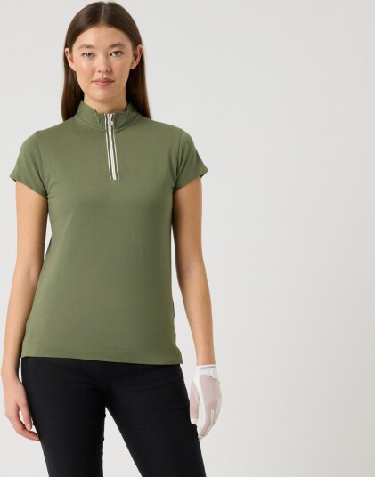Daily Sports Kim Cap S Half Zip Golf pologenser dame Sage Small