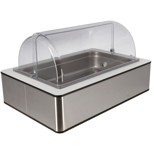 VEGA Buffetsystem komplett Fundale hvit 10 cm rustfritt stål GN 1/1; Størrelse GN 1/1, 57x36.5x27.4 cm (LxBxH); Valnøtt/Transparent/Stålgrå; Rektangulær