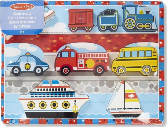 Melissa & Doug Kj??ret??y Trepuslespill Chunky Melissa & Doug Kj??ret??y Trepuslespill Chunky