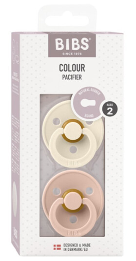 Bibs Colour Latex Smokk 2-Pack 6-18 måneder, Ivory/Blush