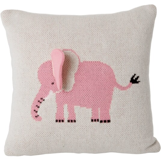 Rice Kids Elephant Cushion Med 3D Details Og Filler Pink Small