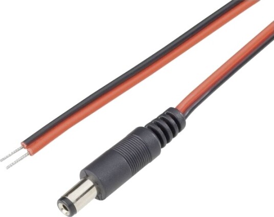 Tru Components Lavspennings Tilkoblingskabel Lavspenningsplugg – Åpen Ende 3,5 Mm Til 1,3 Mm 2,00 M 1 Stk