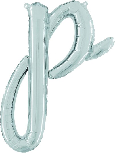 Ballongkungen Bokstavballong Script Silver Bokstav P 34716S