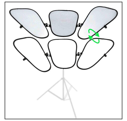 Manfrotto 2933SW Triflector Paneler 3 Sølv/Hvit med holder