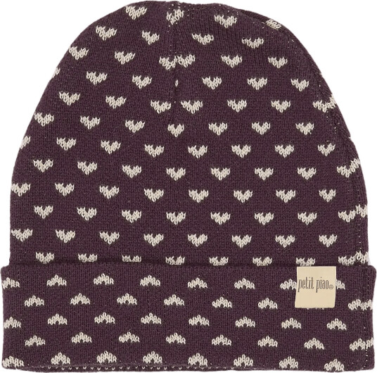 Petit Piao Ppgedel Heart Knit Hat   Burgundy   86/98