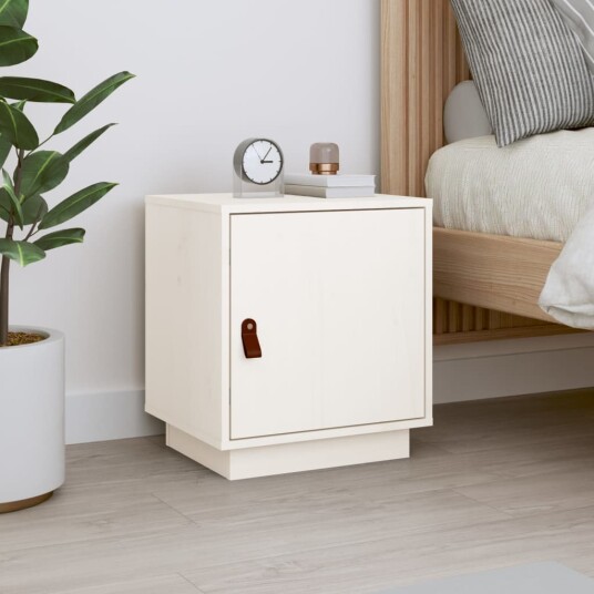 vidaXL Nattbord hvit 40x34x45 cm heltre furu vidaXL Nattbord hvit 40x34x45 cm heltre furu