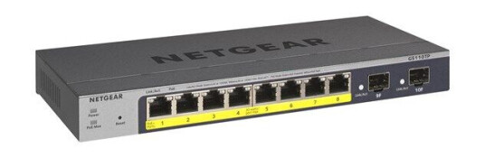Netgear GS110TPv3 8-Port Gigabit PoE+ Ethernet Smart Switch with 2 SFP Ports and Cloud Management (0606449137644)