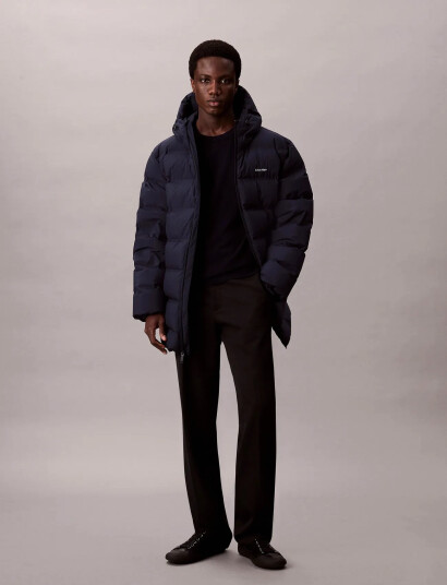 Calvin Klein Ls Bonded Chnnld Long Hooded Puf - Navy - XL Calvin Klein Ls Bonded Chnnld Long Hooded Puf - Navy - XL