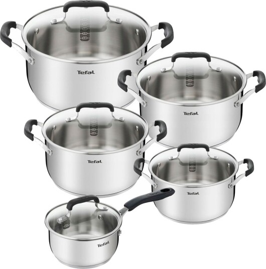 Tefal Cook&Cool Grytesett med lokk 16+18+20+22+24 cm
