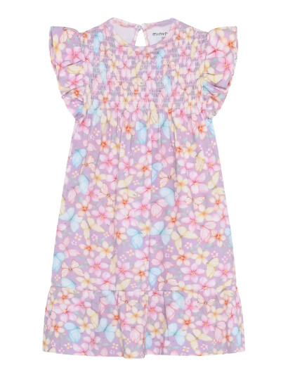 Minymo Dress Ss Aop Purple 110