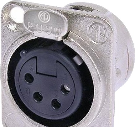 Neutrik Ntr-Nc4fdl1 Xlr Sort Sølv Messing Nickel Polyamid Stål Zink-Stål Nickel Ul Ul 94 Hb Iec 61076-2-103 Ip 40 Iec 68-2-20 -30 80 °C