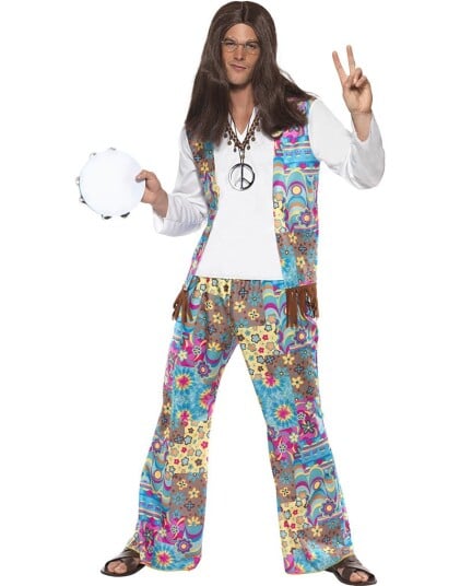 Smiffys Groovy Hippie Karnevalkostyme Medium