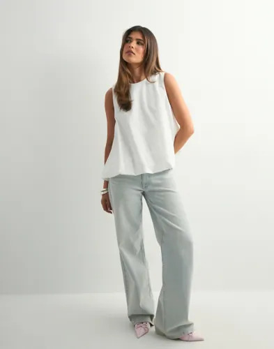 Only Hvit Onlpiella S/L Baloon Top Wvn