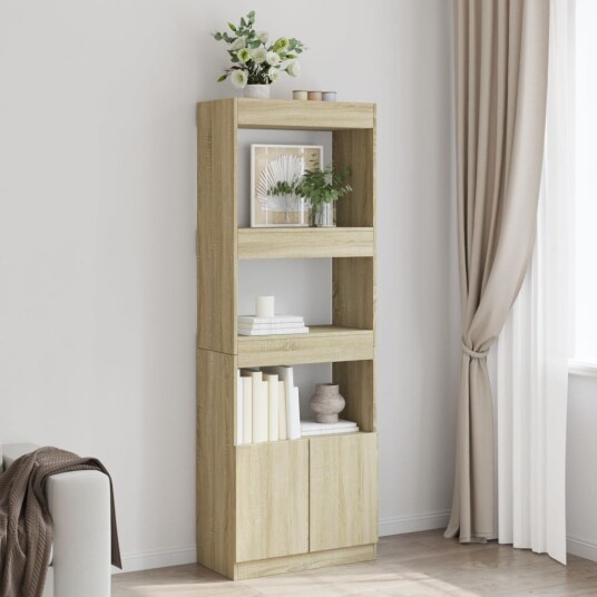 Highboard sonoma eik 63x33x180 cm konstruert tre