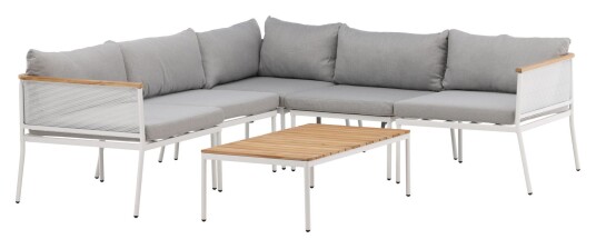 Venture Home Design Nettan Loungesett Stål Hvit/Lysegrå 1725551-01-0 1725561-01-0