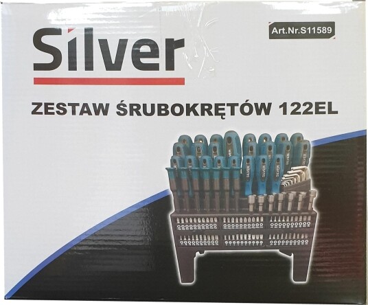 Silver Skrutrekkersett Ex11589 122 Deler Silver Skrutrekkersett Ex11589 122 Deler