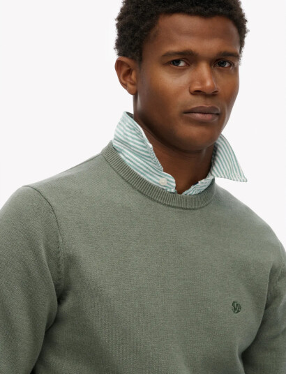 Superdry Essentials Cotton Jumper   Khaki green   XL