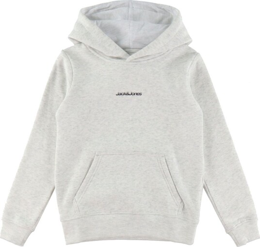 Jack & Jones Hettegenser JcoEcho Light Grey Melange m. Trykk Jack & Jones 12 år (152) Hettegenser Grå