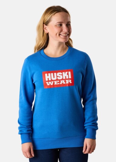 Huski Wear W Logo Crew Azure Blue M Sweatshirts