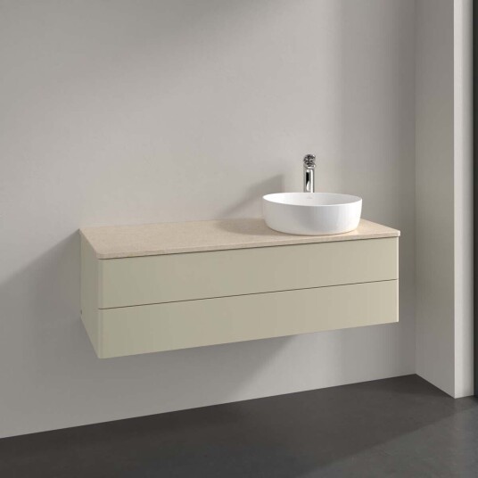 Villeroy & Boch Antao Servantskap med 2 skuffer 120x50x36 cm m/lys Grå Matt/Crème