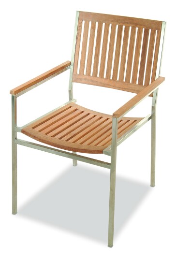 Selected Exclusive Elite lenestol Rustfritt stål/teak Brun