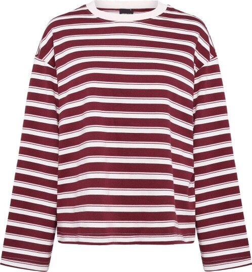Gina Tricot Stripe Long Sleeve Tee WINDSOR WINE XL Gina Tricot Stripe Long Sleeve Tee WINDSOR WINE XL