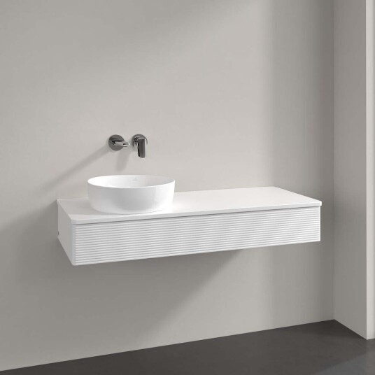 Villeroy & Boch Antao Servantskap med 1 skuff 120x50x19 cm u/lys Hvit Matt Villeroy & Boch Antao Servantskap med 1 skuff 120x50x19 cm u/lys Hvit Matt
