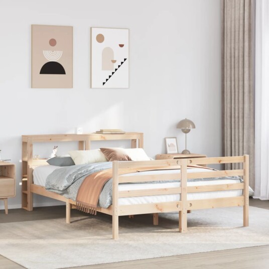 Sengeramme med hodegavl 140x190 cm heltre furu 3305935