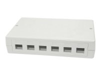Lanview - Overflatemonteringsboks for nettverk - RJ-45 X 6 - hvit