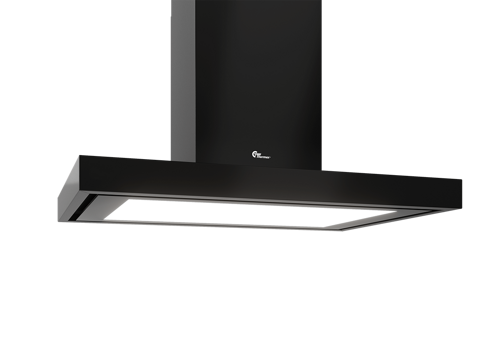 Thermex Harwich Lux Vegghengt Kjøkkenventilator 90 cm Sort med Lysplate