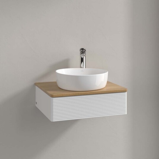 Villeroy & Boch  Antao Servantskap med 1 skuff 60x50x19 cm u/lys Hvit Blank/Eik