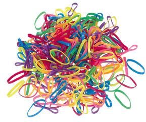Sibel Mini Hair Elastics Rainbow   500 stk.