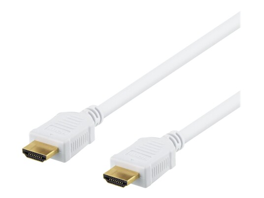 Deltaco HDMI-kabel 5 m med Ethernet Hvit 4K UHD