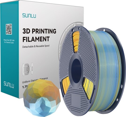 Sunlu Pla+ Silke Filament 1.75 Mm 1 Kg (Blå-Violett-Oransje-Gul)