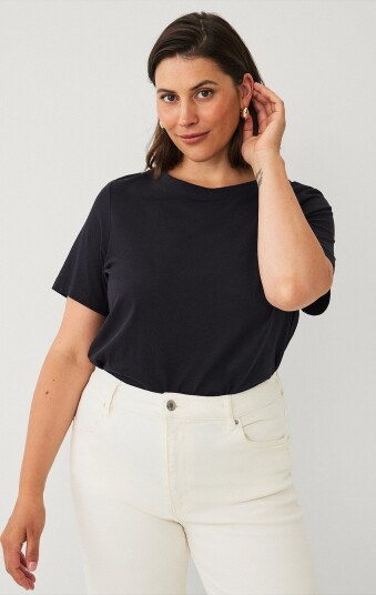 Ellos Plus collection T skjorte med rund halsringning Svart