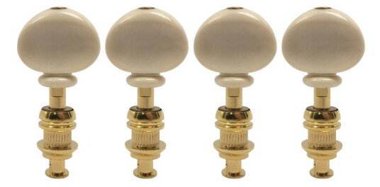 Grover 4wg Sta-Tite Ukulele Pegs W/Hvit Button - 4 Pcs. - Gull
