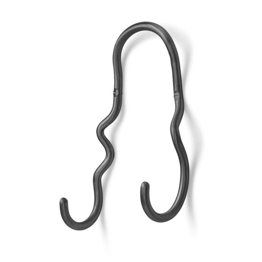 ferm LIVING Curvature knagg dobbel Svart messing