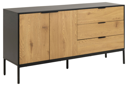Nordform Sea skjenk 2 dører, 3 skuffer natur, svart. 1683142-01-0 1687571-01-0