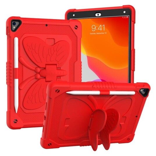 INCOVER iPad 10.2" (2021/ 2020 / 2019) Butterfly Kickstand Barnedeksel - Rød