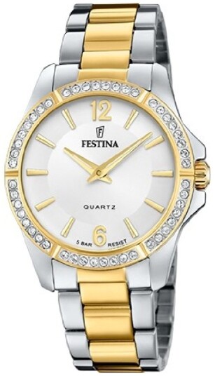 Festina Dameklokke F20594 1 Mademoiselle Sølvfarget/Gulltonet stål Festina Dameklokke F20594 1 Mademoiselle Sølvfarget/Gulltonet stål
