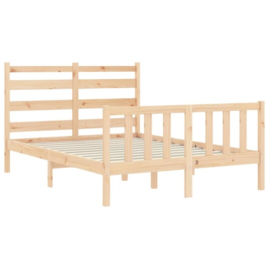 vidaXL Sengeramme med hodegavl 4FT small double heltre