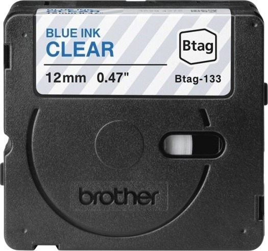 Brother Btag 133   Blått På Klart   Rull 1,2 Cm X 4 M 1 KassettEr Hengeboks   Merketape