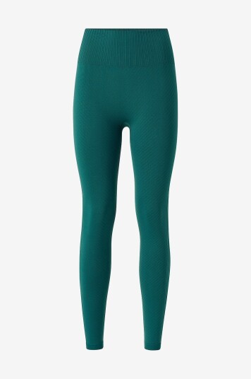 Casall - Treningstights Seamless Graphical Rib High Waist Tights - Grønn