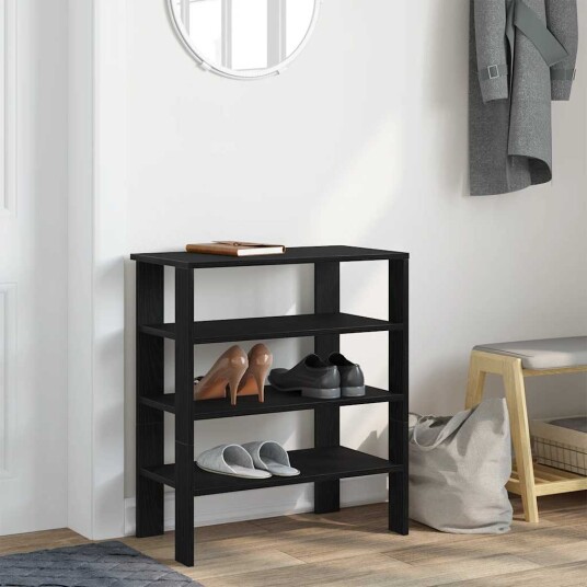 Skohylle svart 61x32x70 cm konstruert tre 8721158648747 Skohylle svart 61x32x70 cm konstruert tre 8721158648747