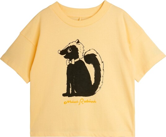 Mini Rodini T skjorte Skunk Yellow Mini Rodini 2 3 år (92 98) T skjorte Gul Svart