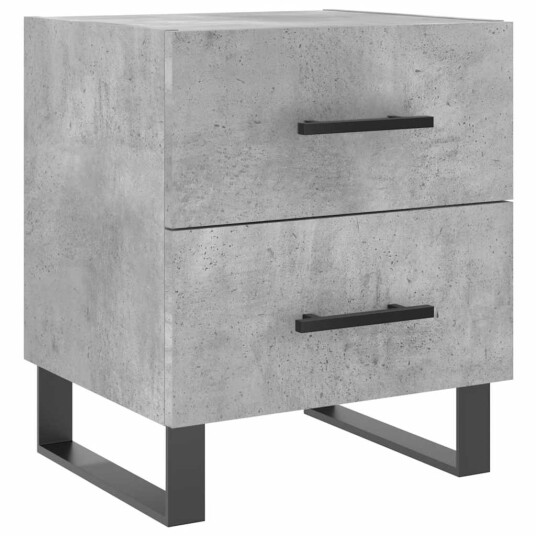 vidaXL Nattbord 2 stk betonggrå 40x35x47,5 cm konstruert tre